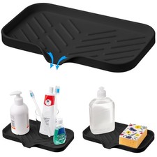 Multi-Functional Black Soap Holder - Soap Bar Sponge Holder, Space-Saving S...