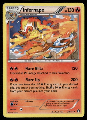 Infernape 20/114 Rare Steam Siege Pokemon Lightly Played