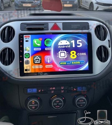 4+64G Android 15 Autoradio Apple Carplay GPS Navi Für VW Tiguan 5N GOLF Plus KAM