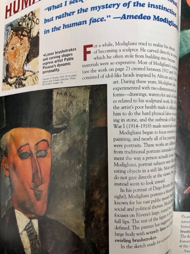 Scholastic Art Magazine MODIGLIANI Sept/Oct 2005 “Working With Shape”  - Image 2 of 4