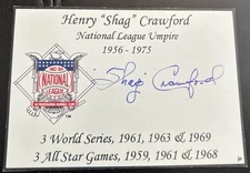 Shag Crawford 1916-2007 HOF Signed Return Card