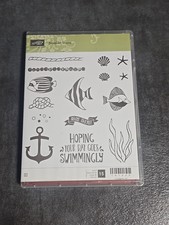 Stampin' Up Seaside Shore Wood Stamp Set Fish Beach Shells Anchor 141625