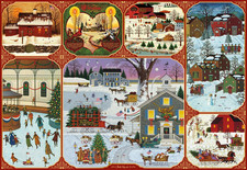 Buffalo Games Silver Charles Wysocki Winter Collage 2000 Piece Jigsaw Puzzle NEW