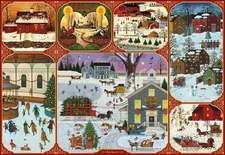 Buffalo Games Silver Charles Wysocki Winter Collage 2000 Piece Jigsaw Puzzle NEW