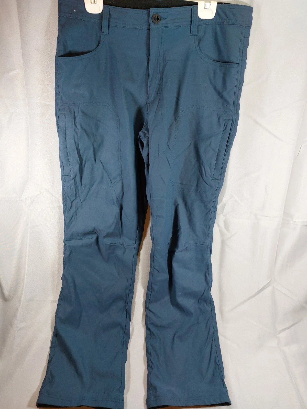 Mens Blue Orvis Fleece Lined Outdoor Work Pants 36X32 Nylon Hiking Fishing