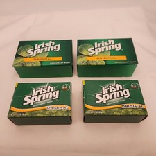 Lot of 4 Vintage Irish Spring ORIGINAL Deodorant Bar Soap 2 3.7oz 2 3.2oz