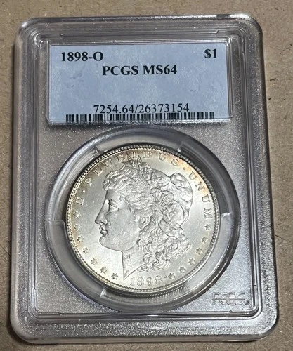 1898-O $1 Morgan Silver Dollar PCGS MS64 Light Toning Free Shipping!