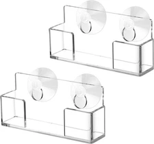 Briwooody Window Mount Business Card Holder with Suction Cups Acrylic Single ...