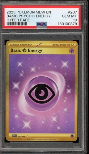 Pokemon Basic Psychic Energy 151 MEW EN Hyper Rare #207 PSA 10 Gem Mint