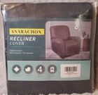 ANARACHON Leather Like Recliner Chair Covers Heavy Duty, 4 Pieces Lazy Boy Brown