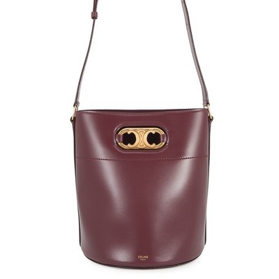 CELINE Maillon Triomphe Bucket Bag Leather Bordeaux 193043