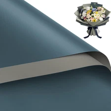 20 Sheets Flower Wrapping Paper - 22.4 x 22.4 inch Dark Blue Color Water-Resista