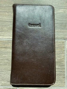 Eddie Bauer Brown Leather Travel Document Case