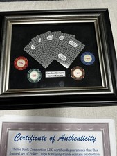 RARE James Bond Casino Royale Prop Poker Chips and Cards Framed with COA