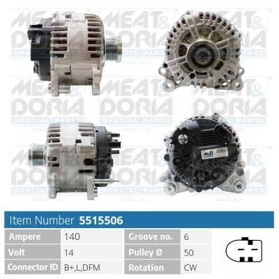Meat & Doria Lichtmaschine Generator FüR Vw Golf V 1K1 1.4 Tsi Touran 1T1 1T2-image