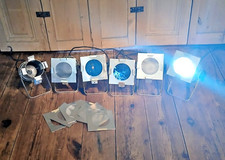 SIX VINTAGE METAL STAGE THEATRE LIGHTS IN WORKING ORDER PAR 30 LANTERN VISION