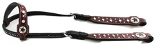 Horse Show Bridle Western Leather Rodeo  Headstall Breast Collar Red 8835A