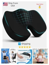 Memory Foam Seat Cushion Office Chair Car Seat Pad Coccyx Tailbone Pain Relief