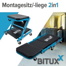 Werkstatthocker Werkstattrollbrett Montagesitz Montageliege 2in1 Bituxx®
