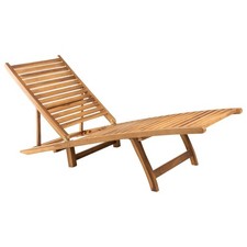 Bois de Teck Solide Chaise Longue Bain de Soleil Extérieur Terrasse vidaXL