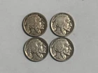Lot of 4 – 1938 Buffalo Nickels (5¢) – Indian Head – Circulated U.S. Coins