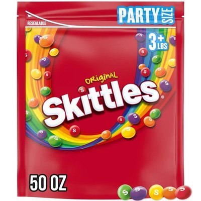 SKITTLES Original Chewy Candy Rainbow Colorful Bite Original, Lime,Orange 