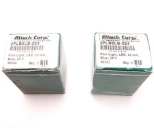 Lot of 2 Altech Corp 2PLB6LB-024 Pilot-Light/Panel Mount, 22mm, 24v, Blue, 20mA