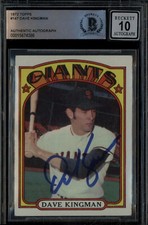 1972 Topps #147/Dave Kingman/Rookie Card/ Auth. Auto/S.F Giants/ Beckett 10