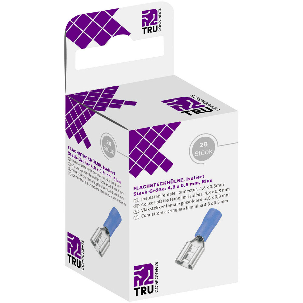 TRU COMPONENTS T1904C107 Flachsteckhülsen-Sortiment  Steckbreite: 4.80 mm Ste...