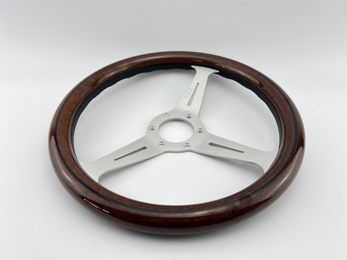 350mm Classic Wood Steering wheel Silver Spoke NDD - Picture 6 of 10