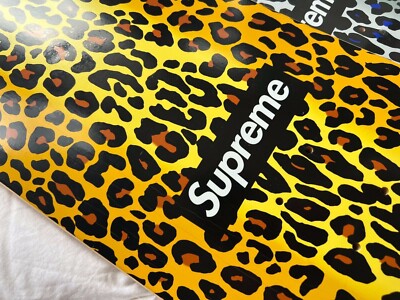 スケートボード Supreme - supreme box logo leopard deck yellow スケートボード Supreme - supreme box logo leopard deck