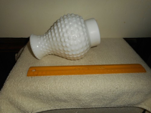 Vintage HOBNAIL Milk Glass Hurricane Oil Lamp Chimney Pie Crust Top 3" Fit - Picture 3 of 12