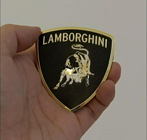Logo Badge Lamborghini Scudo in metallo Toro oro gold Urus Uracan Aventador 6 cm - Foto 2 di 3