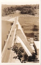 RPPC  Roadway and Cars Norris Dam  Tennessee 1937 Postcard