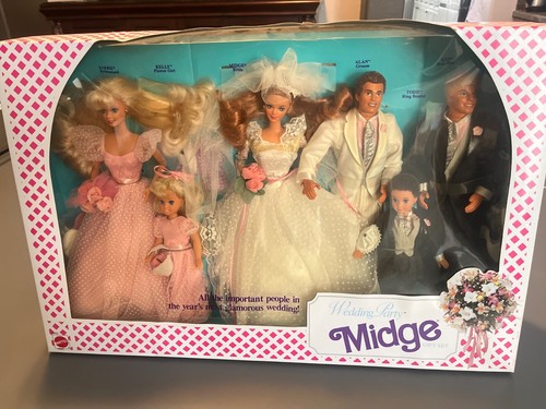 Barbie 1990, Wedding Party Midge Gift Set Fabriqué en Malaisie NRFB x