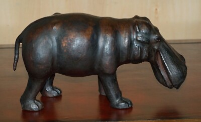 COLLECTABLE LIBERTY'S LONDON OMERSA BROWN LEATHER HIPPOPOTAMUS