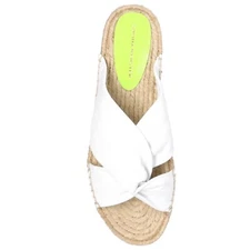 Sophia Webster 7.5 White Leather Twist Florita Espadrille Slides Flat Sandals