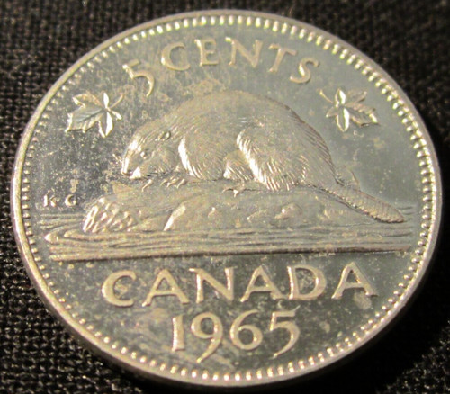 1965 Canadian 5 cent Nickel - PL Proof Like - Uncirculated