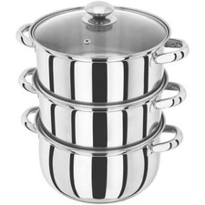 Image of JUDGE ESSENTIALS 3-TIER STEAMER (20-24CM) 18/10 STAINLESS STEELJUDGE STEAMERS