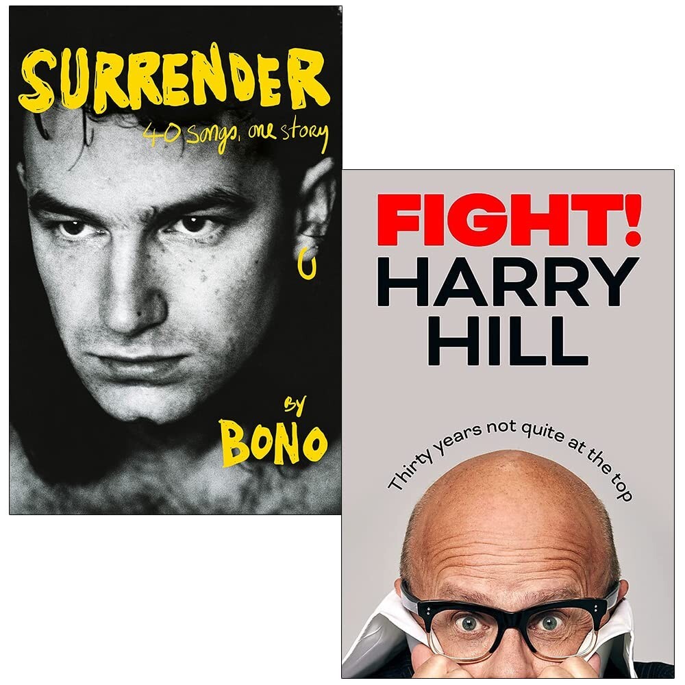 Surrender Bono Autobiography 40 Songs, Fight Thirty Years 2 Books Collection Set