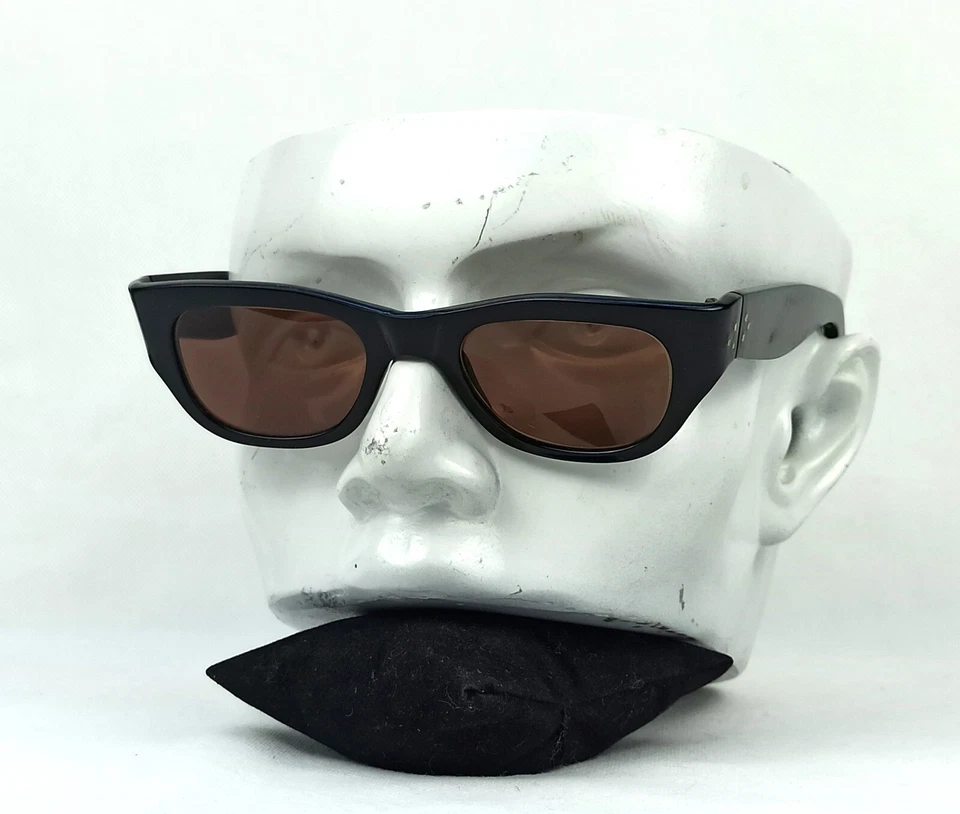 ÓCULOS DE SOL HABY QUADRADO RARO VINTAGE FAMOSO 3 PONTOS DESIGN EGÍPCIO UNISSEX ANOS 60 - Imagem 3 de 4