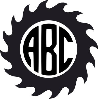 Custom Circular Saw Blade Monogram Initials Vinly Decal Yeti U Pick SIZE + COLOR