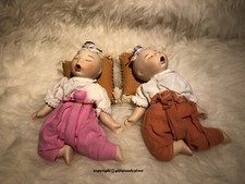 NIB Traditional Thai/Siam Porelain Doll with Hand Woven Cotton Dress Adorable 