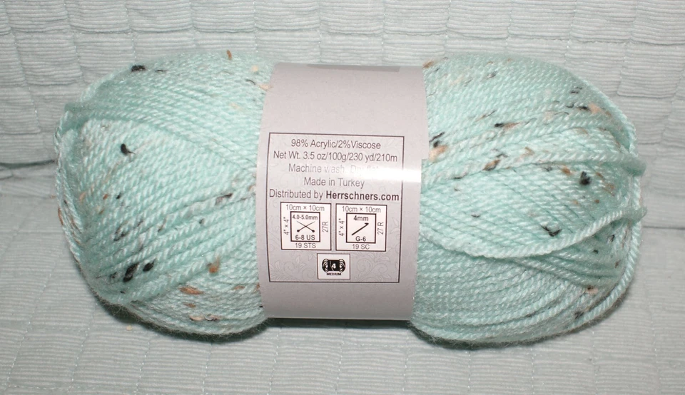 Soho Tranquil Tweed Yarn Glacier Green Knit Crochet Craft Weight 4 Fast Shipping - Image 2 of 3