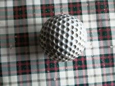 Huge Vintage Golf Ball Paperweight Mexican Pewter Mid Century Desk Aluminum Gift