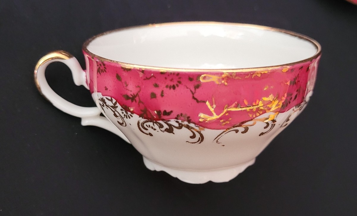 2 Tasses à Café Et Soucoupes ADP Italy Collection - Porcelaine De Luxe Française, Occasion