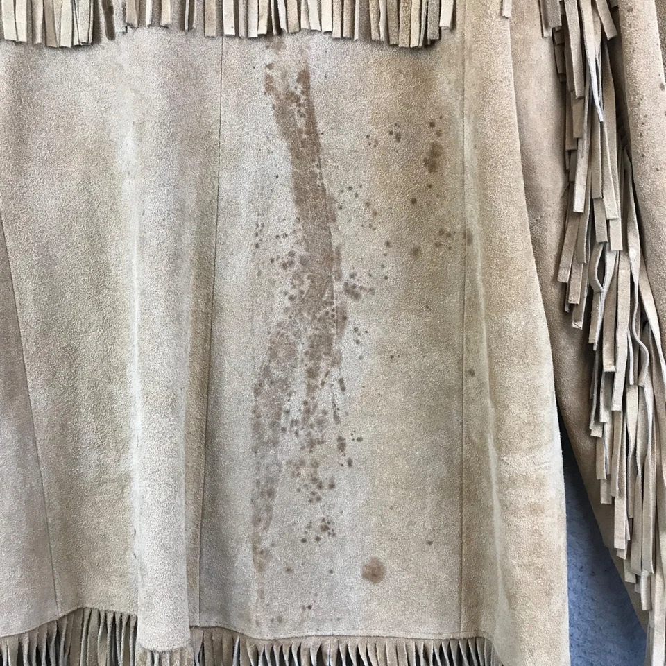 Vintage Dawn Fashions Suede Leather Fringe Jacket 60’s Hippy Size M - Image 4 of 4
