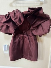 House Of CB Selena ruffle-trim strapless satin mini dress