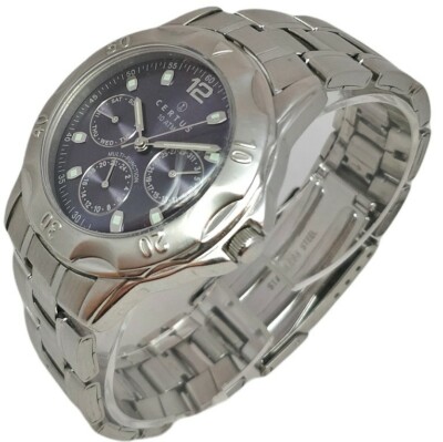 Certus Day Date Quartz Miyota 6P29 1990 Lebrocantheure Montre Vintage Watch  C