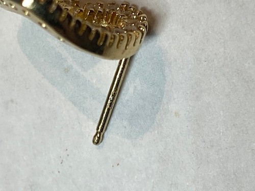 14K YELLOW GOLD HEART EARRINGS - Picture 9 of 9